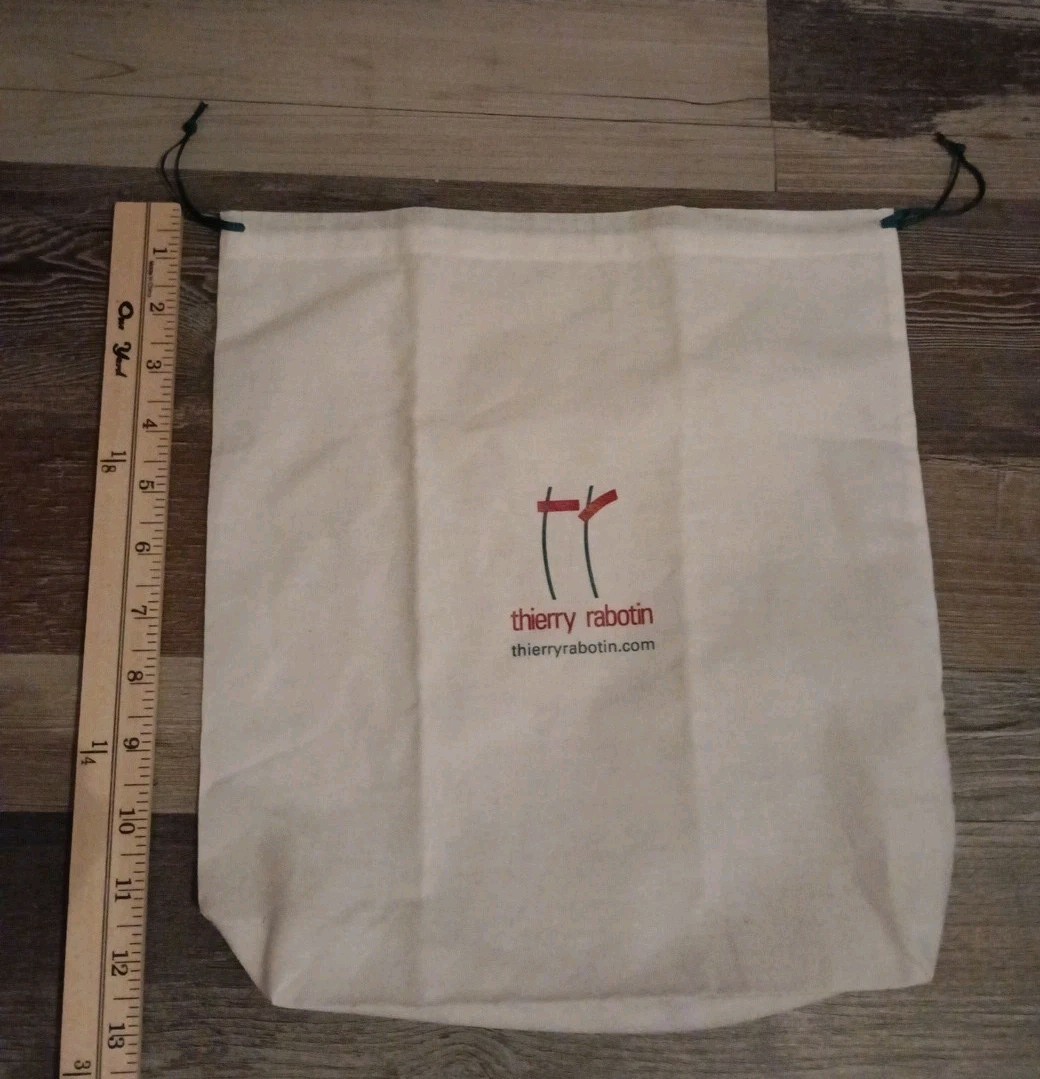 VTG Designer Shoe Dust Cover Bag White Travel Thierry Rabotin