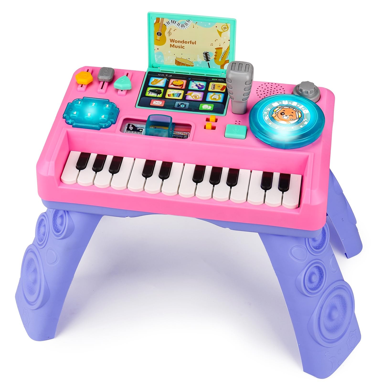 Baby DJ Table for Toddlers 2-4 with Music & Light, Musical Baby Piano Toys 18...