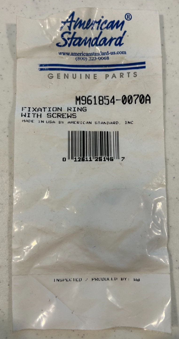 AMERICAN STANDARD  M961854-0070A  Valve Spool Retaining Ring New FREE SHIPPING