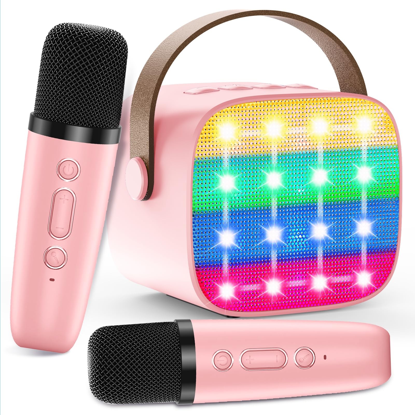 Bluetooth Karaoke Machine for - Mini Karaoke with 2 Wireless Microphone, Voic...