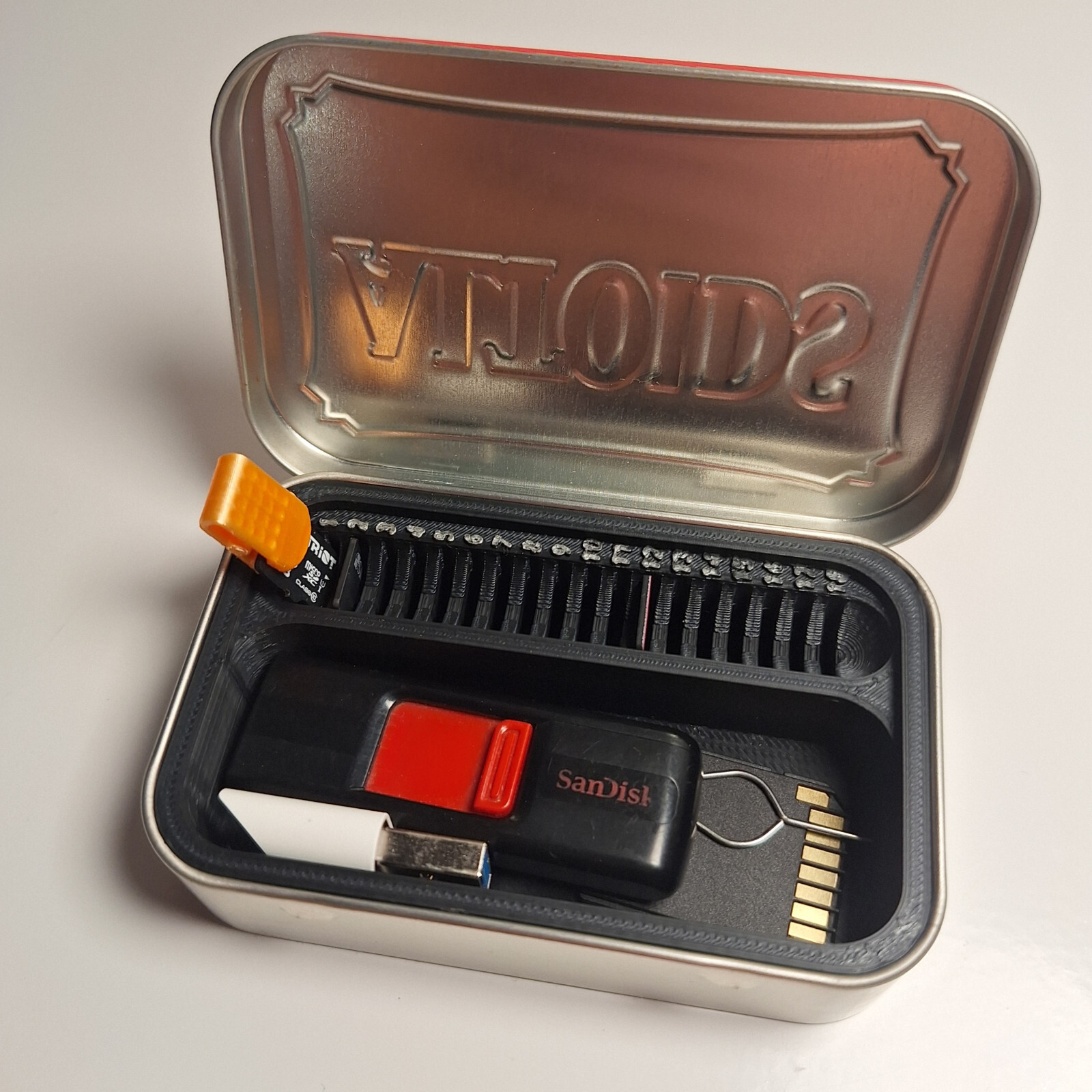Deluxe MicroSD Card Organizer Storage  -  Altoids Tin Case Insert - Micro SD +