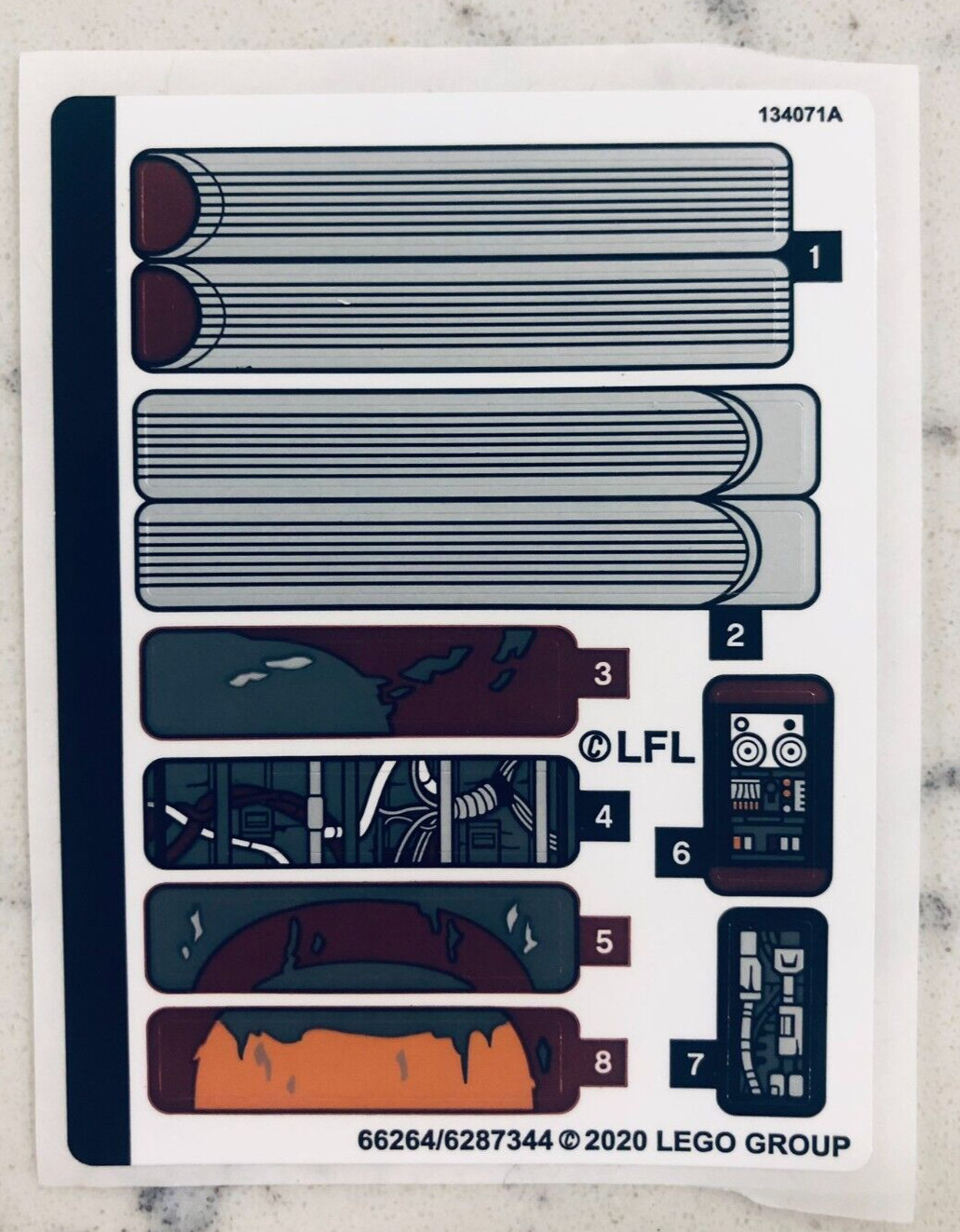 LEGO STICKER SHEET for 75271 Luke Skywalker's Landspeeder, New!