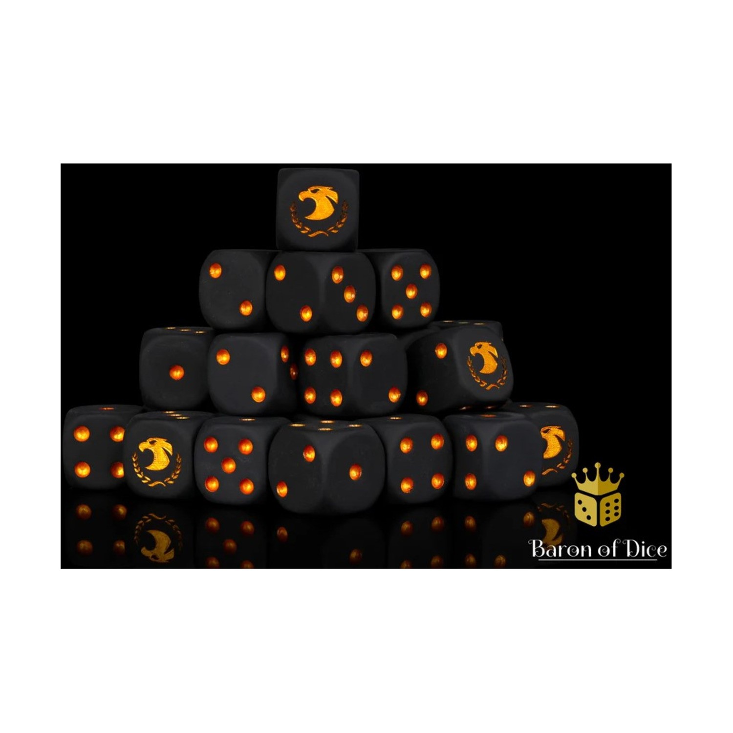 Baron of Dice Wargaming Dice Round Golden Eagle Dice (25) New