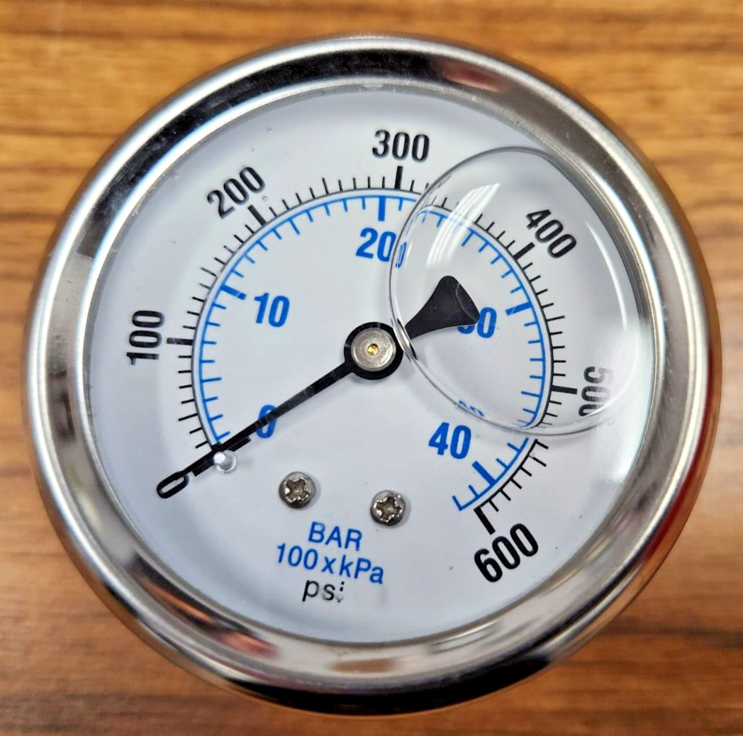 Pressure Gauge Rear Mount 1/4" NPT 0 to 600 PSI as Compared to Haas® PN# 93-9136