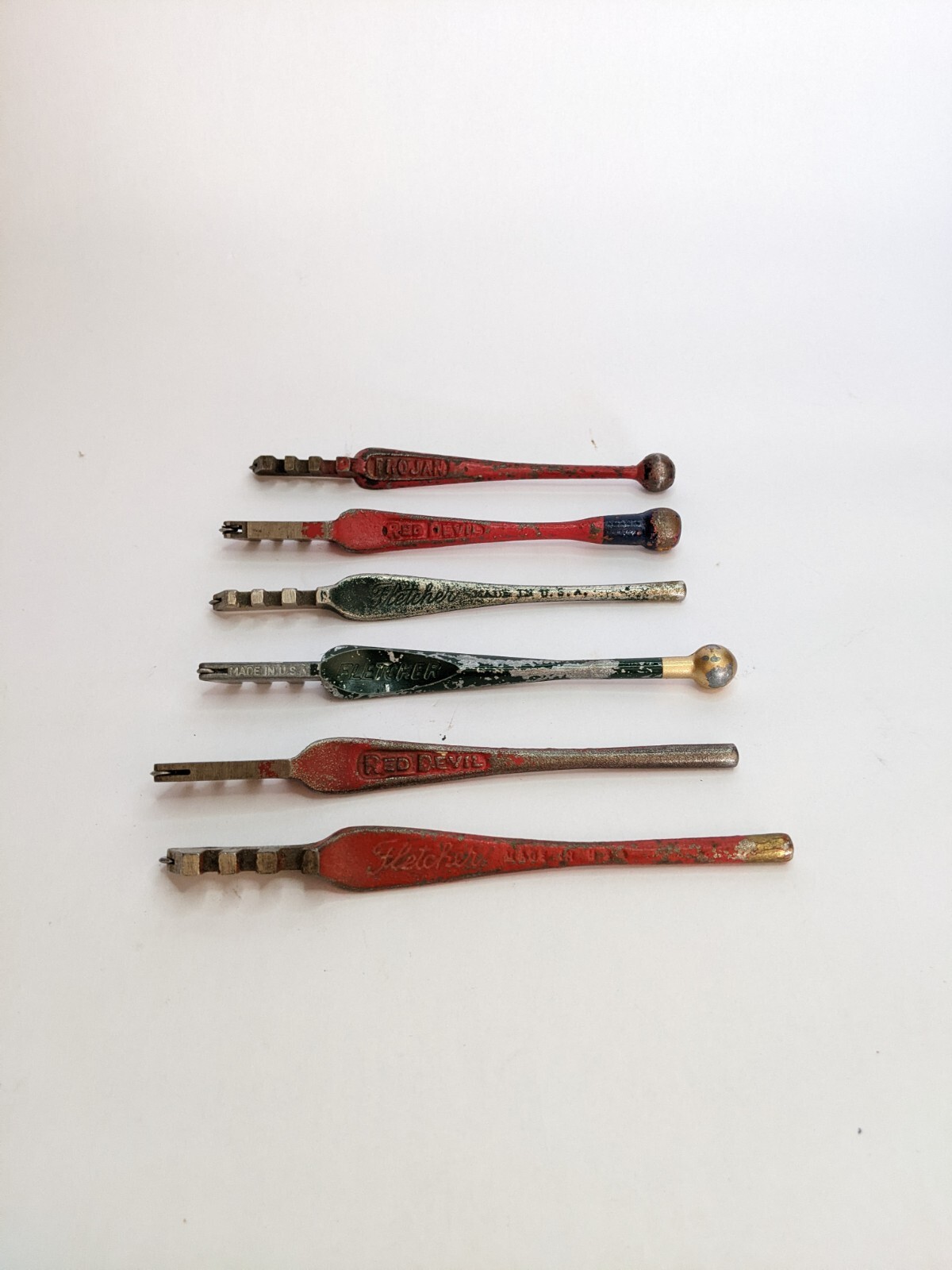 Glass Cutters Vintage Lot Of 6 Red Devil Felcher Trojan USA