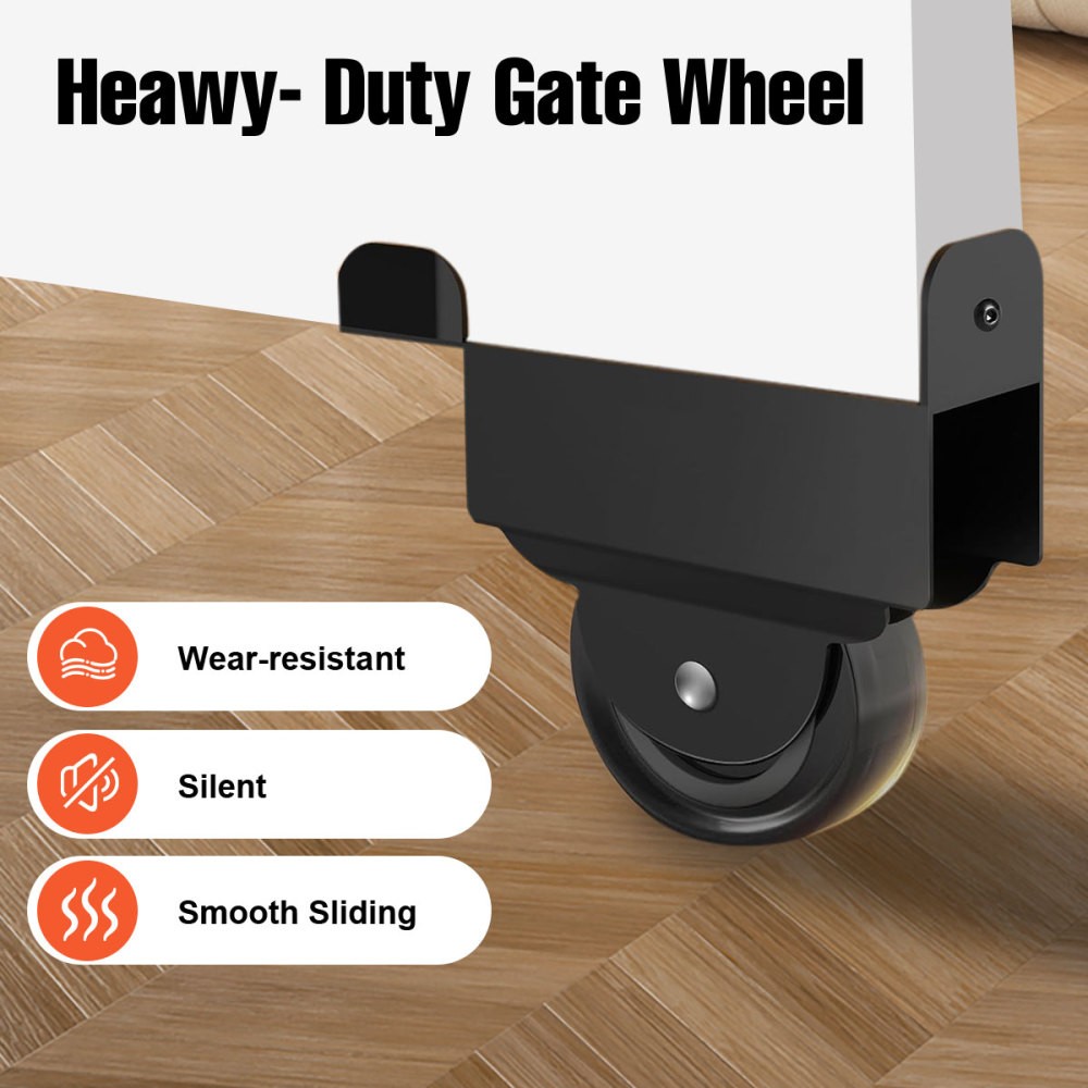 Sliding Gate Hardware Kit Heavy Duty Sliding Gate Kit Adjustable for Wood Fence