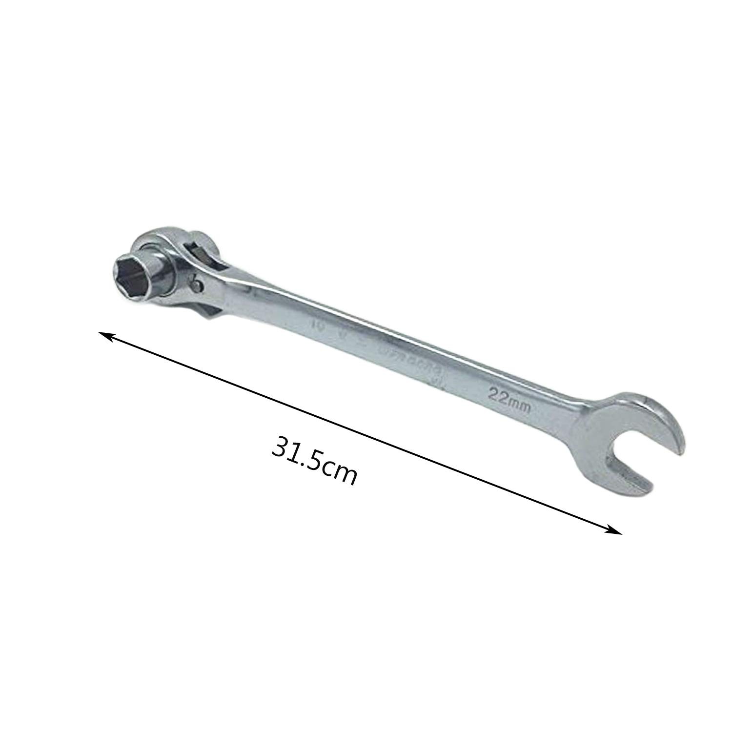 FORSUN 2 in 1 Scaffolding Podger Ratchet Wrench Socket Spanner Silver