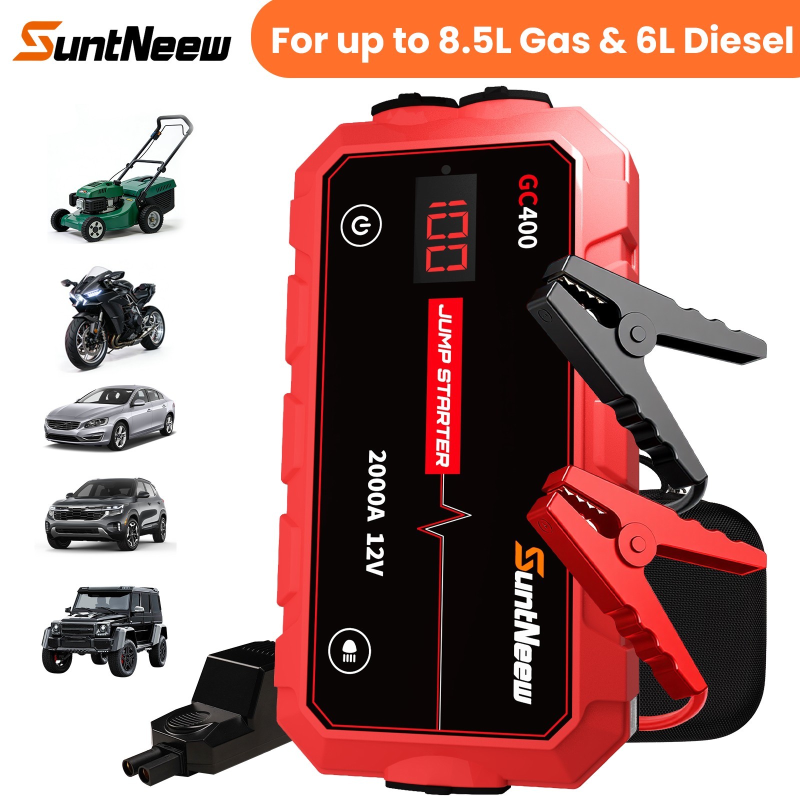 SuntNeew 12v Car Jump Starter Car Jumper Box Booster Power Bank Battery Charger