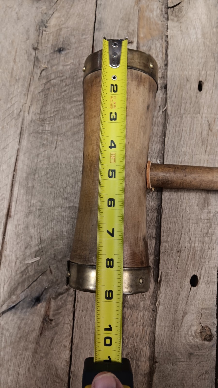 Vintage Wooden W/Brass Ring Fitting Shipwright Mallet Hammer
