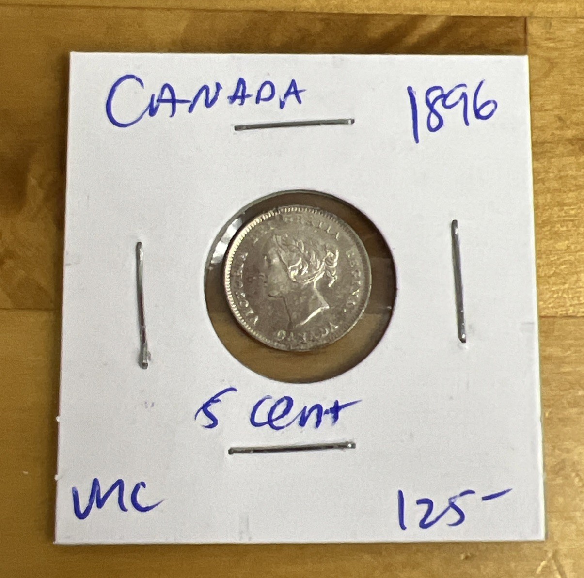 1896 Canada 5 Cents Silver Foreign Coin
