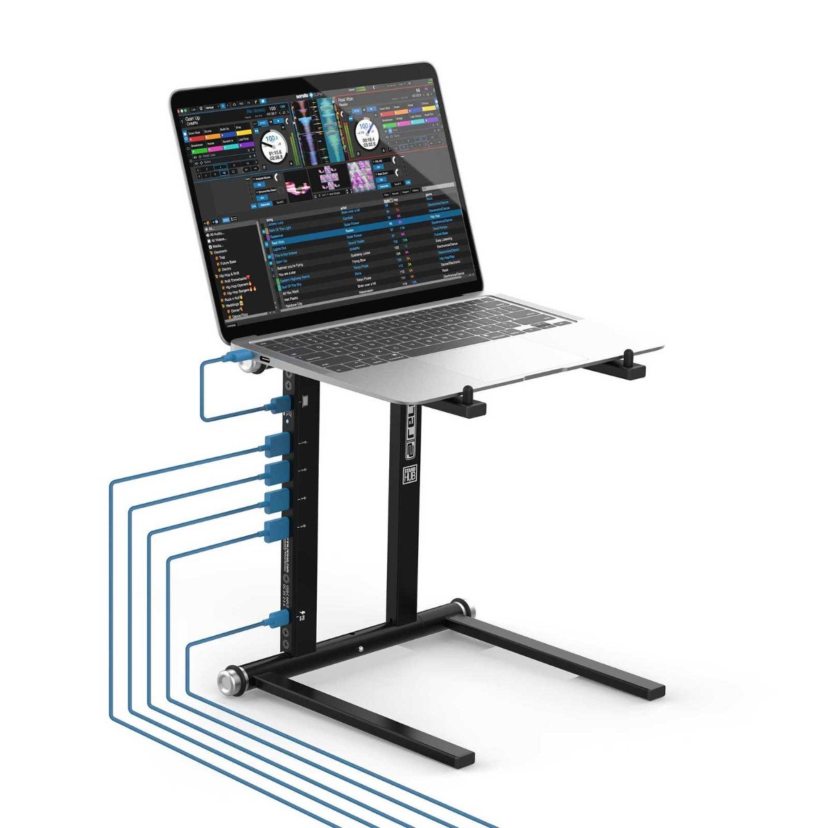 Reloop AMS-STAND-HUB Advanced DJ Computer Laptop Stand with USB-C PD Hub