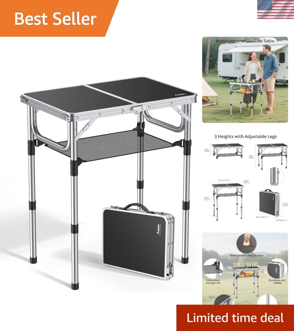 Waterproof Adjustable Folding Table - Easy Setup for All Your Outdoor Adventures
