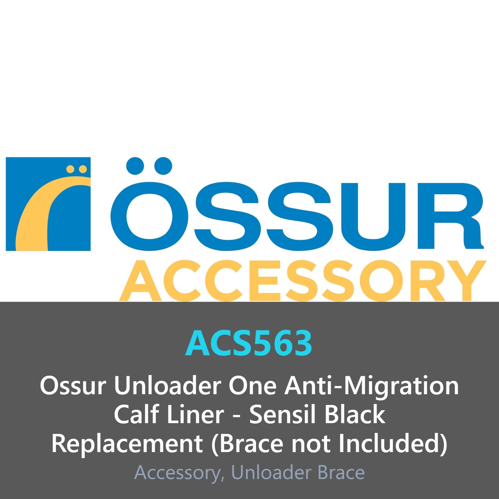 Ossur Unloader One Anti-Migration Calf Liner Sensil Black (Brace not Included)