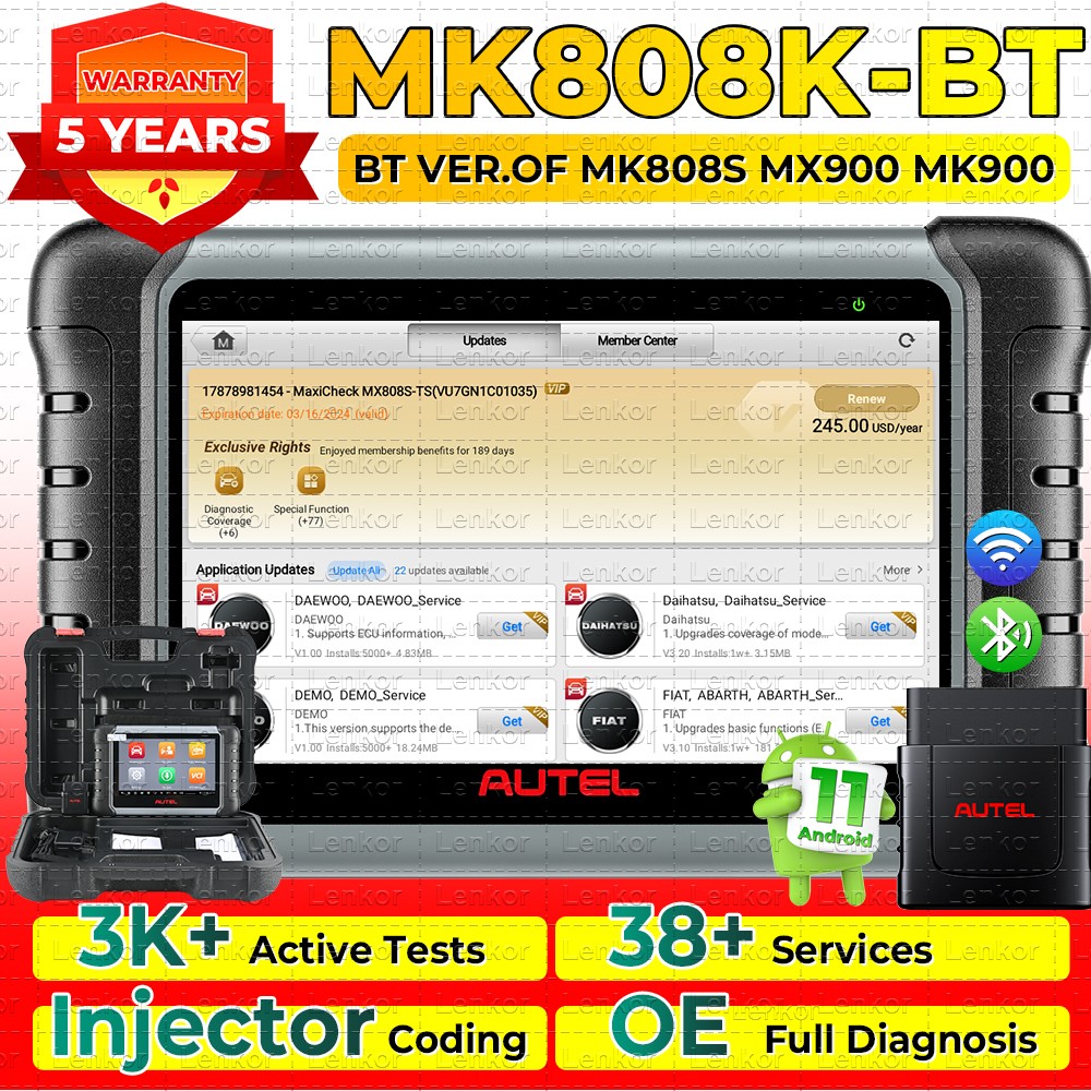 2026 Autel MaxiCOM MK808K-BT Scanner Full Bidirectional Tool Same as MK808BT Pro