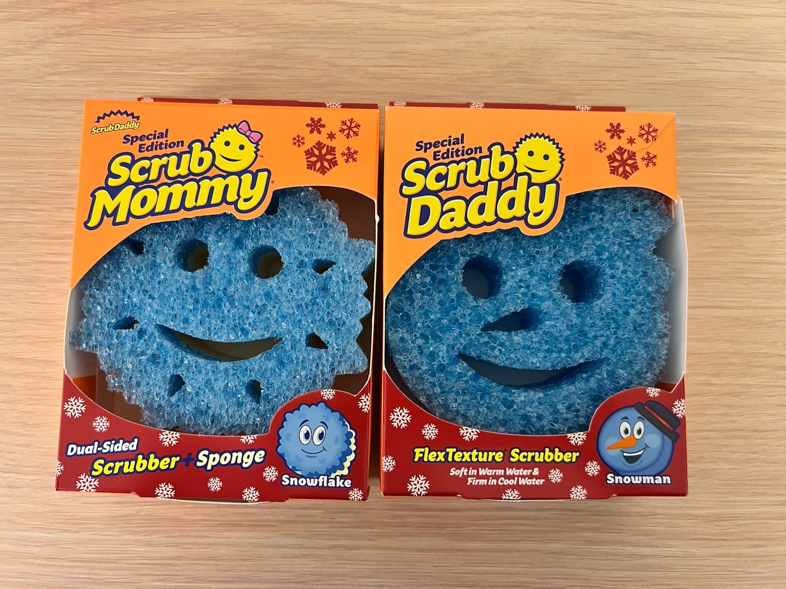 Scrub Daddy Scrub Mommy Special Edition Winter Shapes Snowflake Snowman 2pc Set