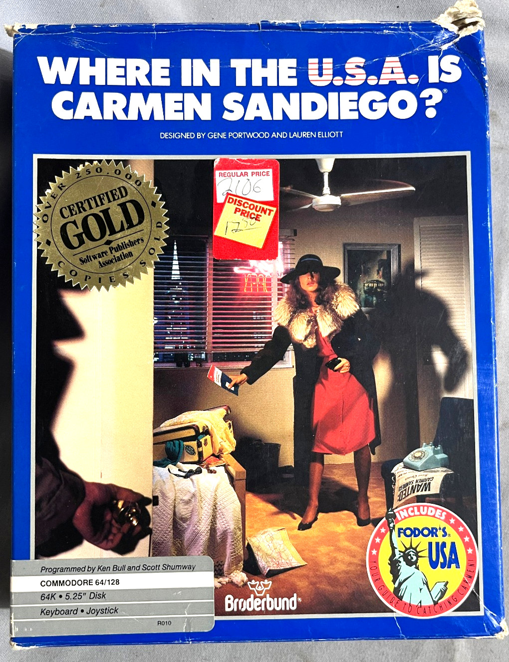 Where in the USA Is Carmen Sandiego Educational Disk&Fodors USA Broderbund 1990