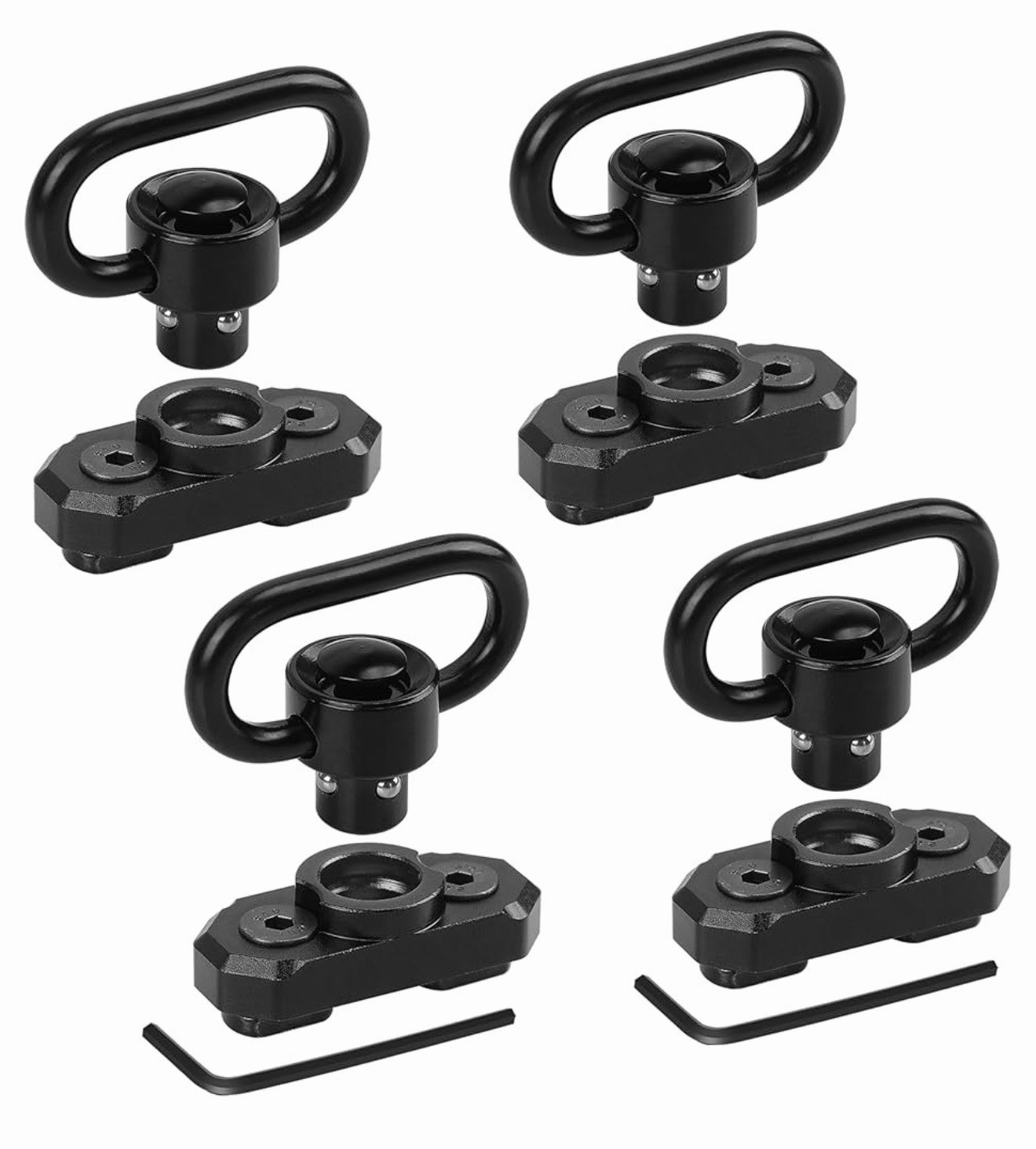4-pack M-LOK MLOK Quick Release Sling Mount Push Button QD Sling Swivel 360 Rota
