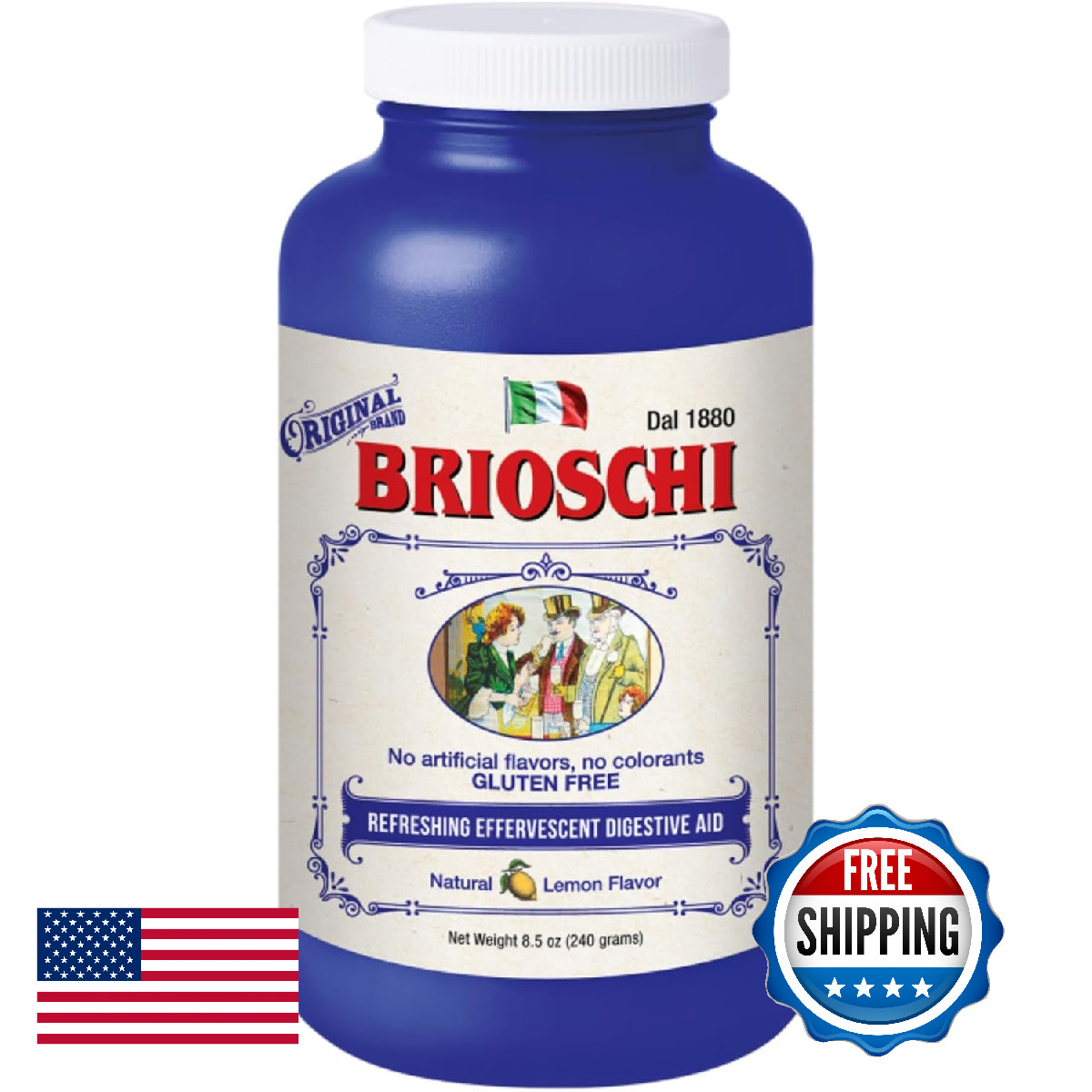 Brioschi Italian Lemon Effervescent for Heartburn, Upset Stomach, Indigestion 8.