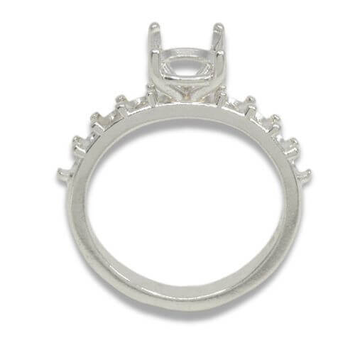 Round Basket Head Accented Pre-notched Ring Mounting