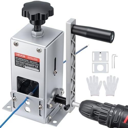 Manual Wire Stripper Machine Copper Cable 0.06-1.18in Hand Crank Drill Powered