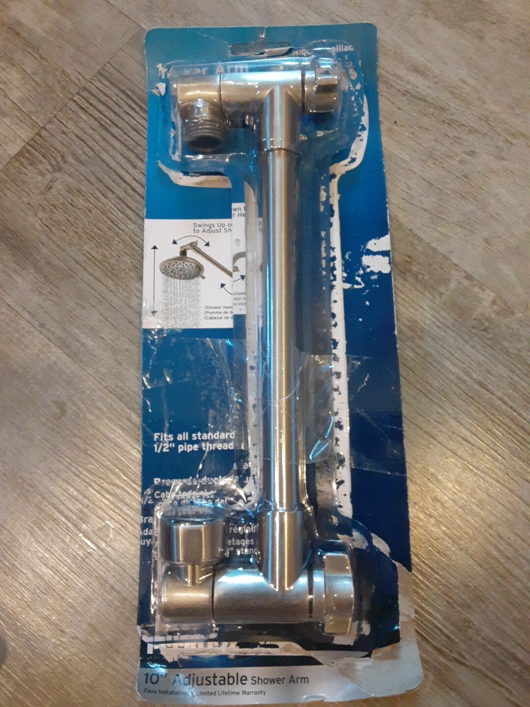 Peerless 10" Universal Showering Adjustable Shower Arm Brushed Nickel 76040SN
