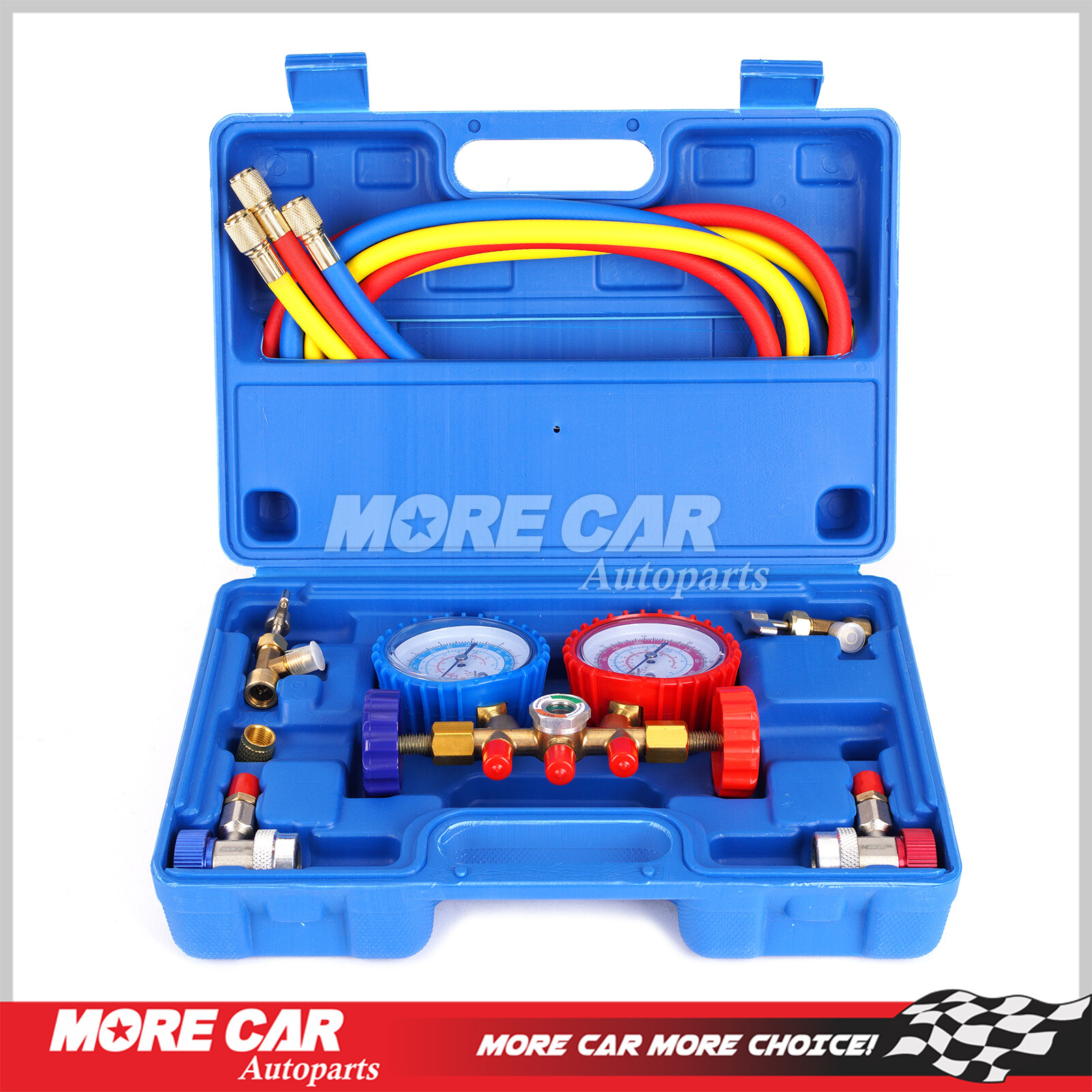 A/C Manifold Gauge Set for R134A, R-404A, R-12, R-22 Common Cool Gas Meter