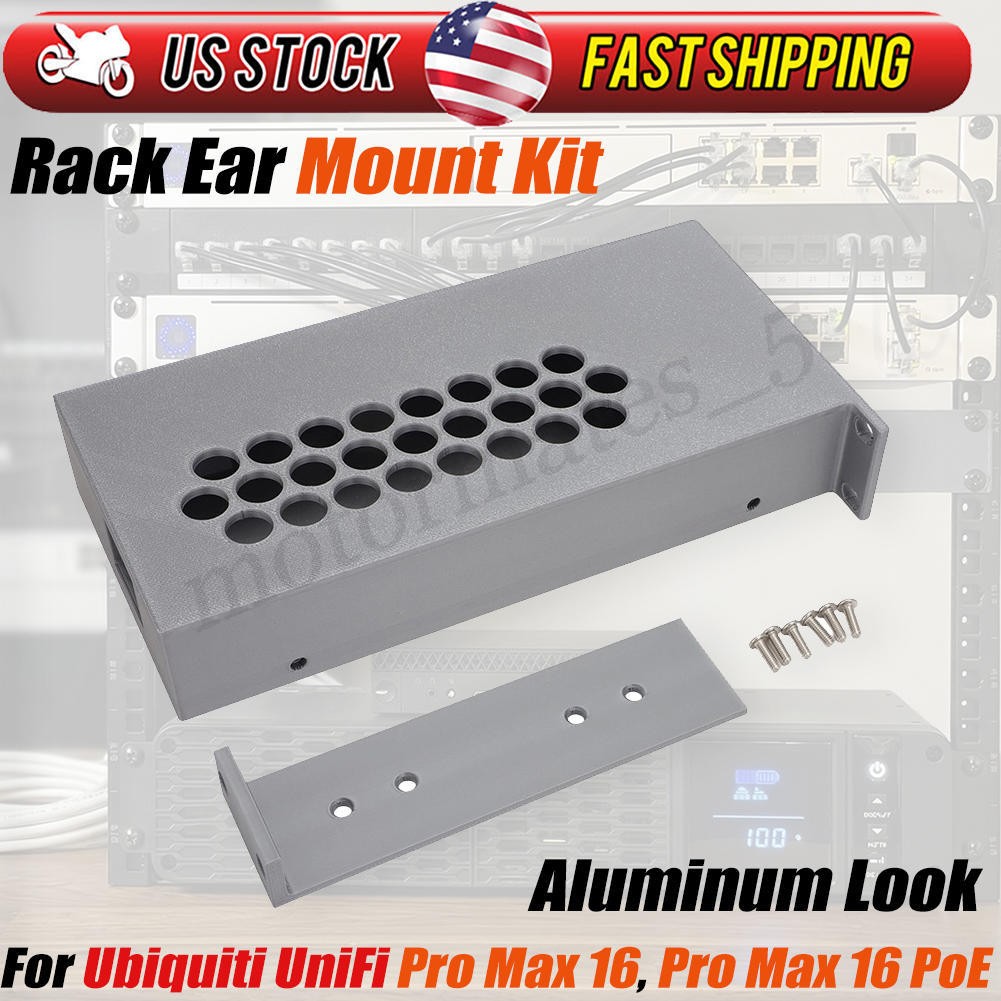 New Rack Ear Mount & Screws Kit For Ubiquiti Unifi Pro Max 16 PoE w/ PSU Tray US