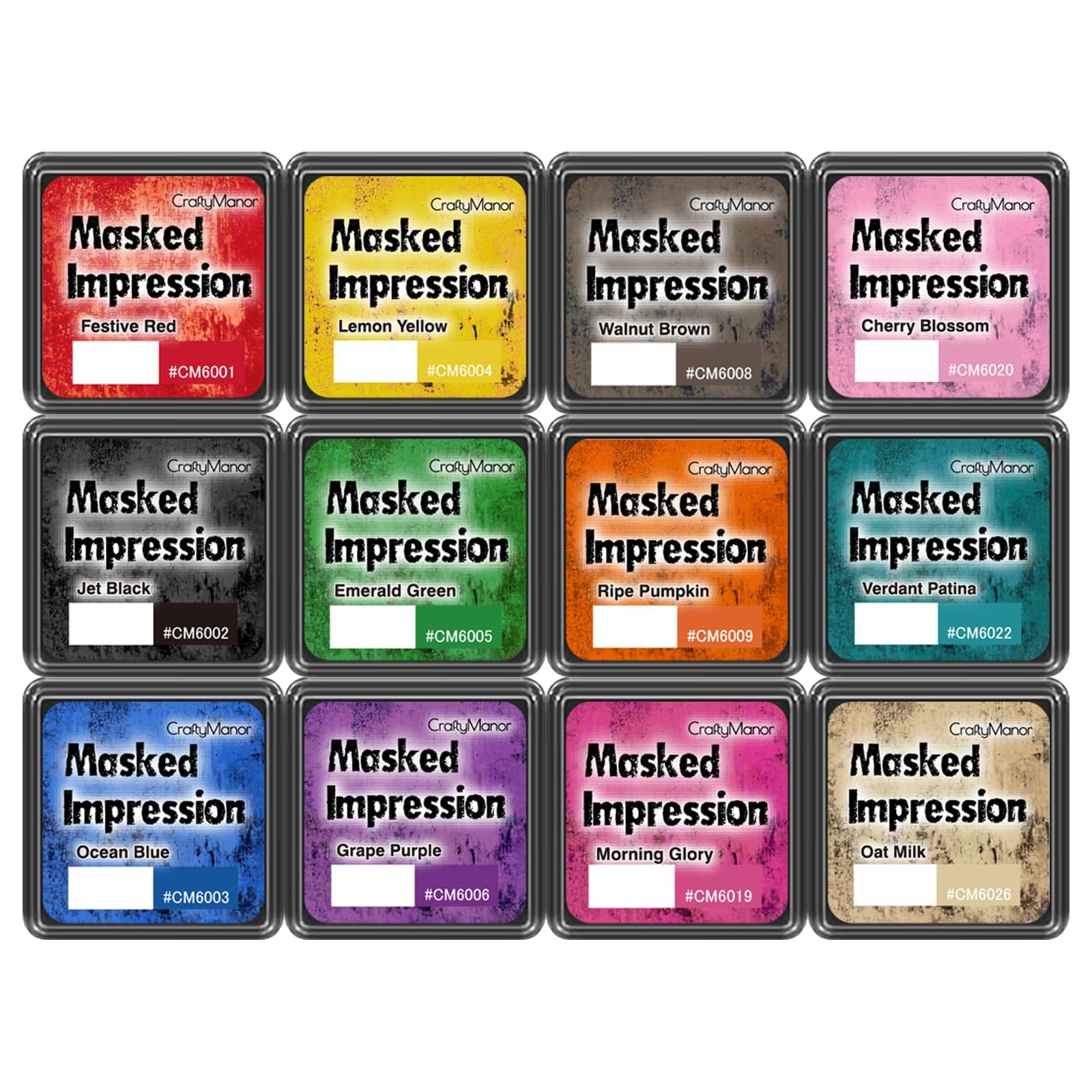 12 Colors Masked Impression Mini Ink Pads Stamps Chalk Stamp Pad Scrapbook