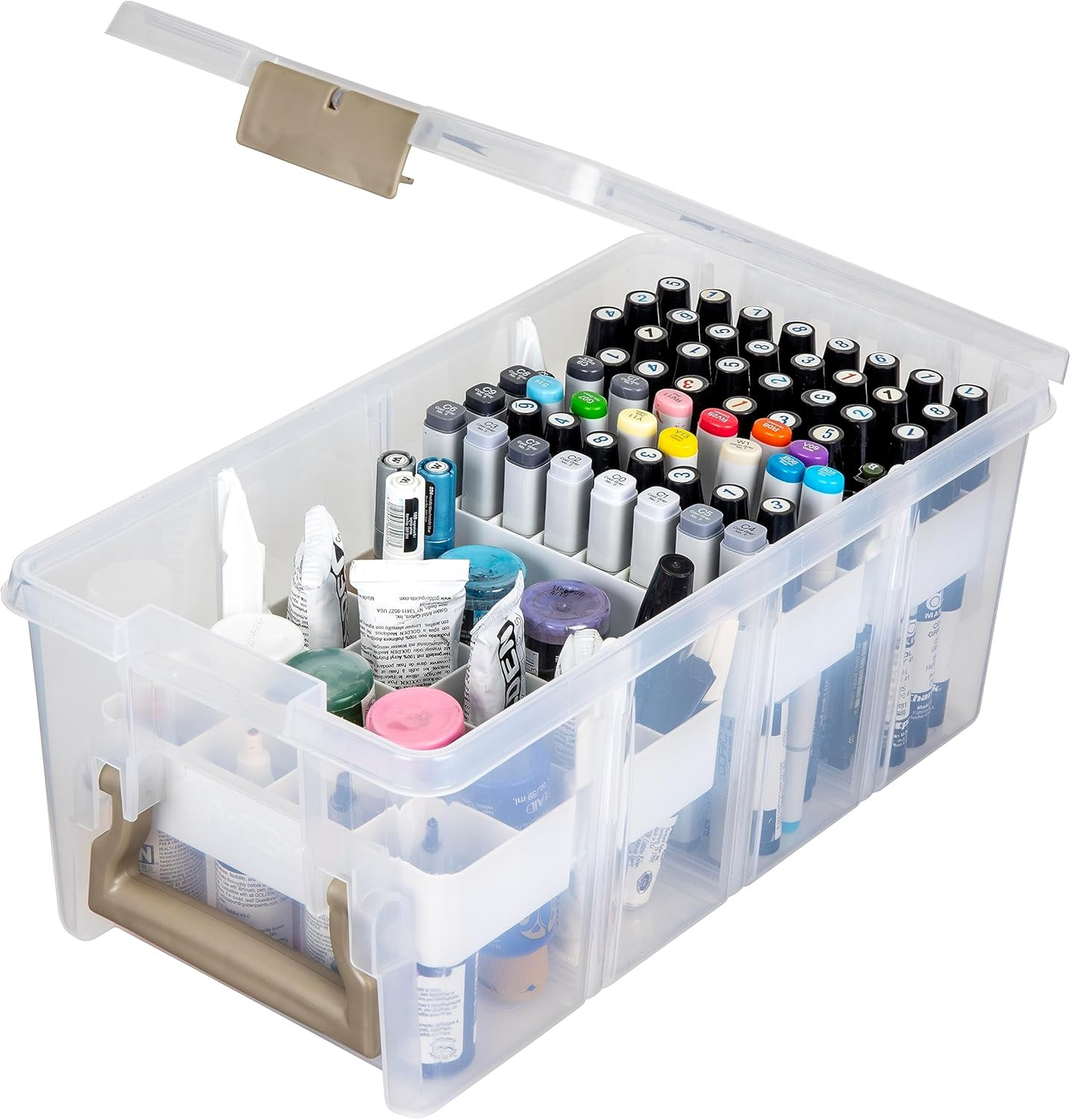 Artbin Essentials 12 X 12 One-Compartment Craft Box, Clear | Includes Accessory