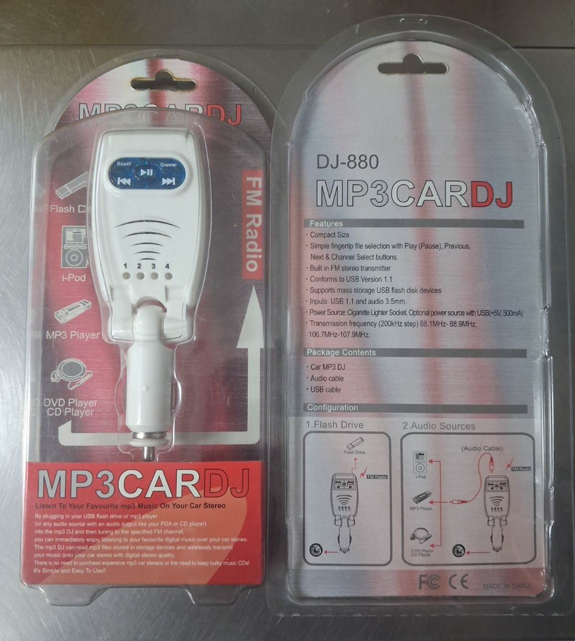 DJ-880 White 837281008803 MP3 Cigarette FM USB Adapter Car Kit
