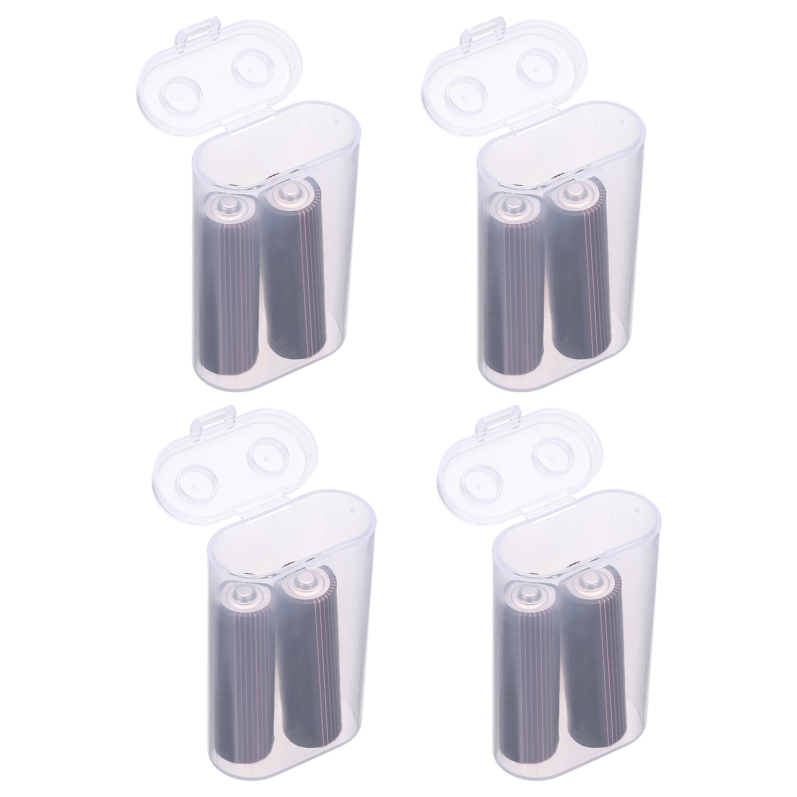 Battery Organizer Storage Box, 2 x 18650 Batteries Clear Case Holder 4Pcs