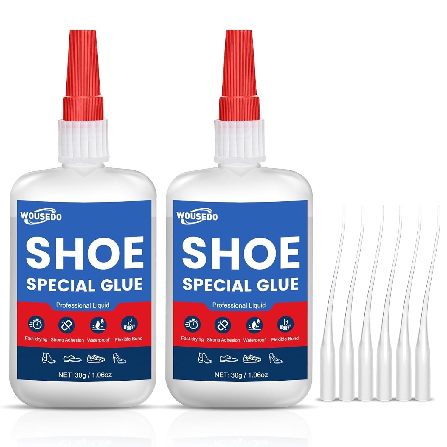 Pegamento para zapatos de 30 g x 2 piezas, resistente, de secado transparente y