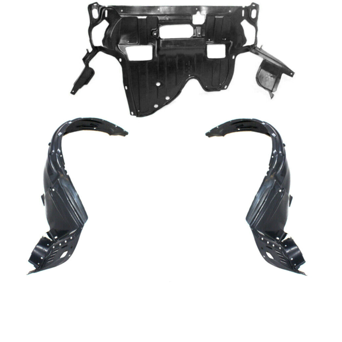 Front Fender Liner & Engine Under Cover Set For 2008-2012 Honda Accord Coupe
