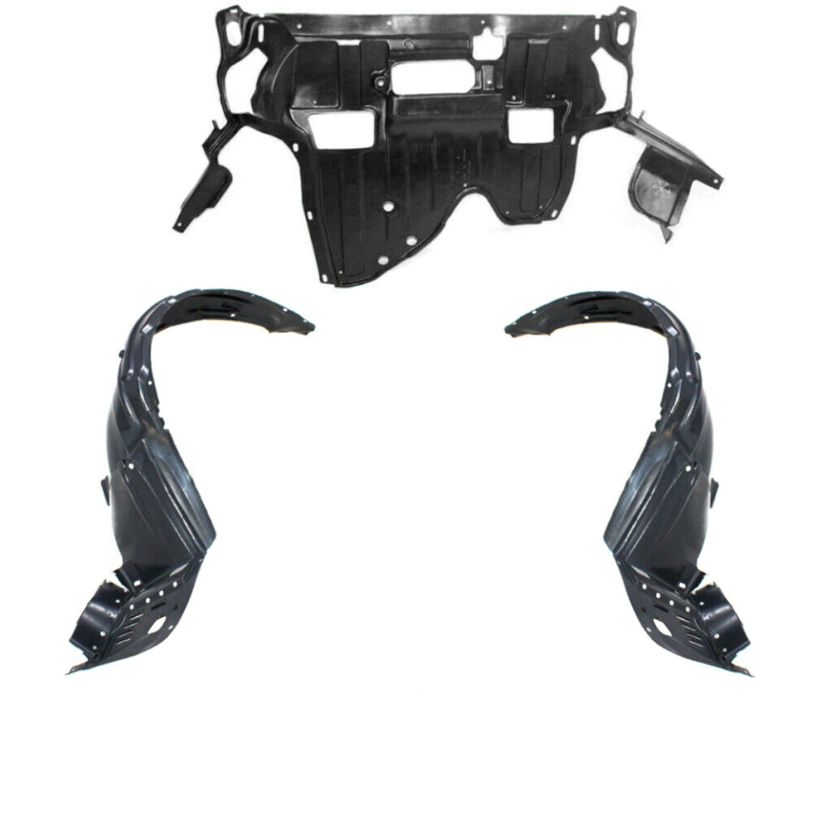 Front Fender Liner & Engine Under Cover Set For 2008-2012 Honda Accord Coupe