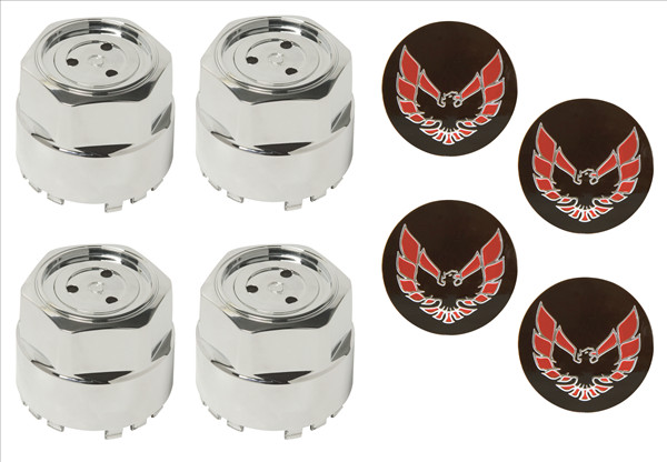 77 78 79 80 81 firebird trans am snowflake turbo wheel center caps red bird (4)