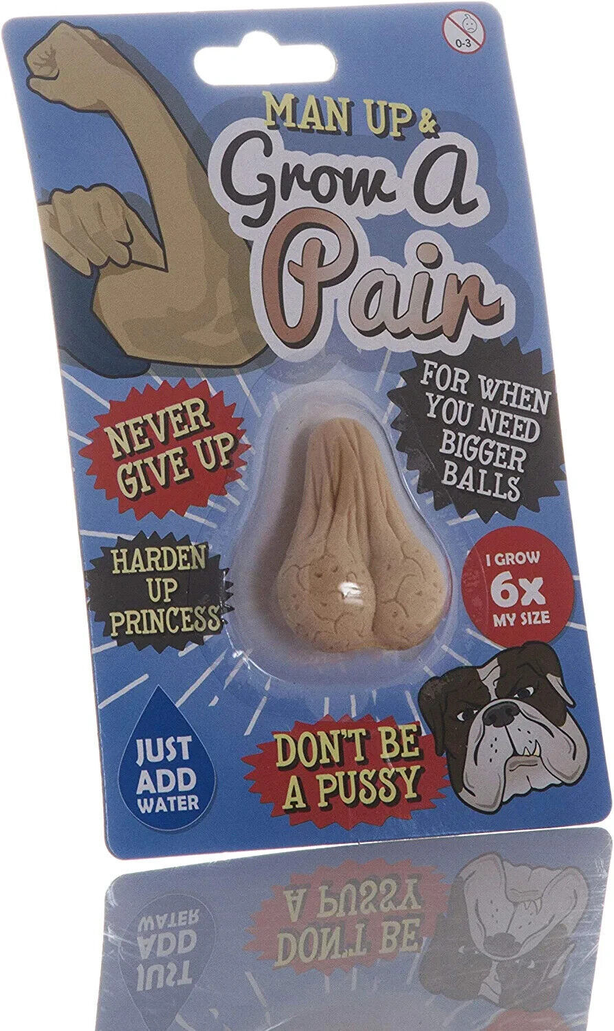 Man up & Grow A Pair of Balls Funny Gag Prank Joke Novelty Gift - Grows in water