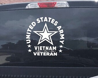 US ARMY VIETNAM VETERAN - TRUCK WINDOW  11" DECAL USA Sticker Car Decor SUV