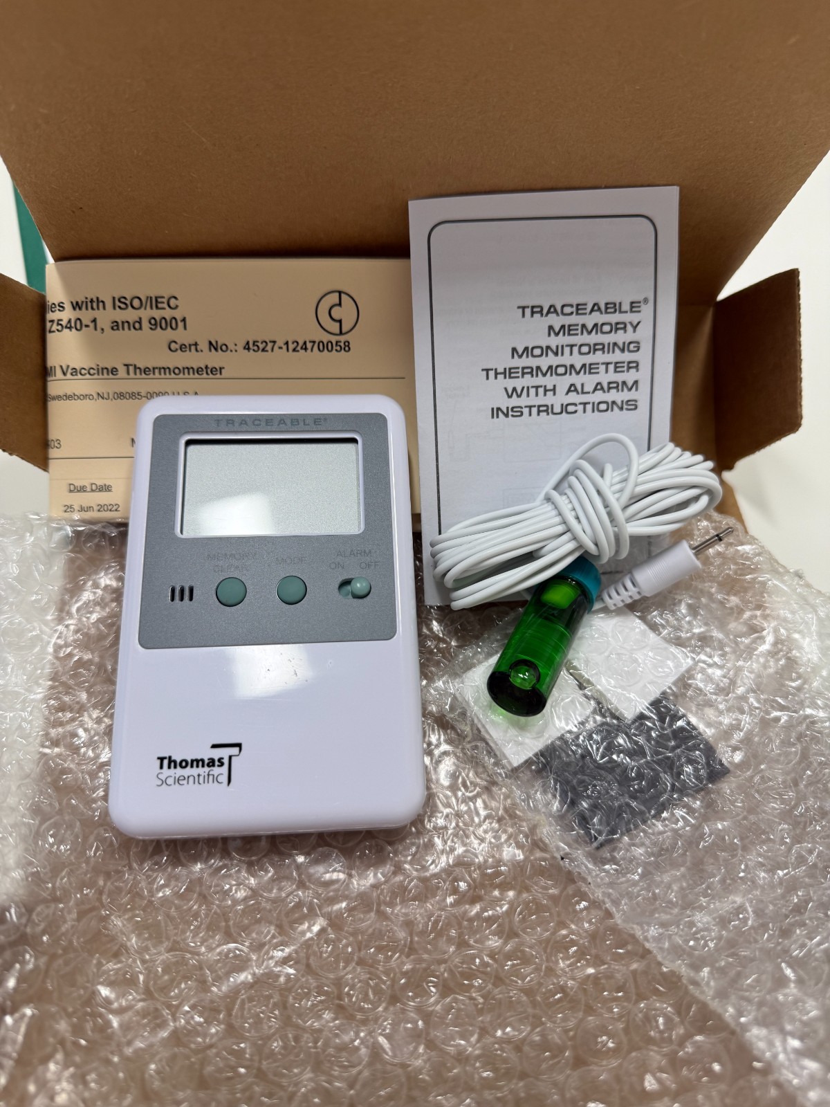 New Digital Refrigerator / Freezer Thermometer with Alarm Traceable 1 Bottle