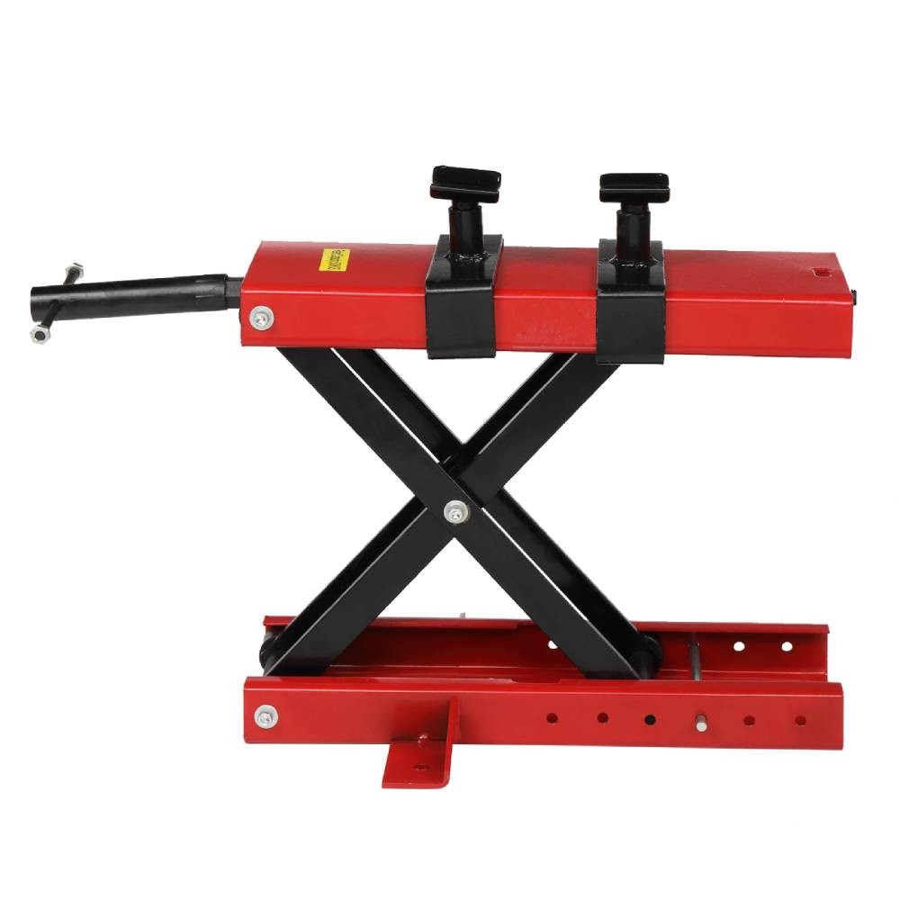 1100LBs Motorcycle Dirt Bike ATV Scissor Crank Floor Stand Jack Mini Lift Red