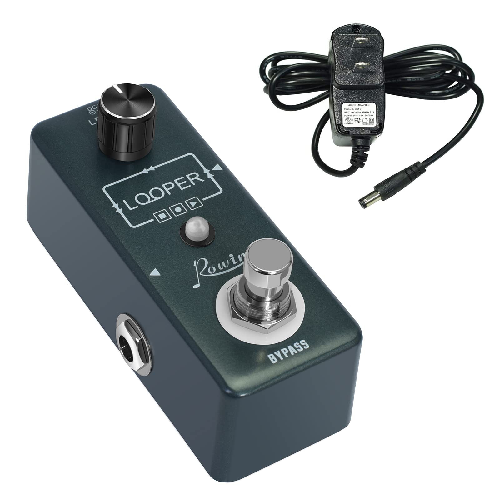 Rowin Looper Guitar Pedal Unlimited Overdubs 10 Minutes of Looping with 9V DC...