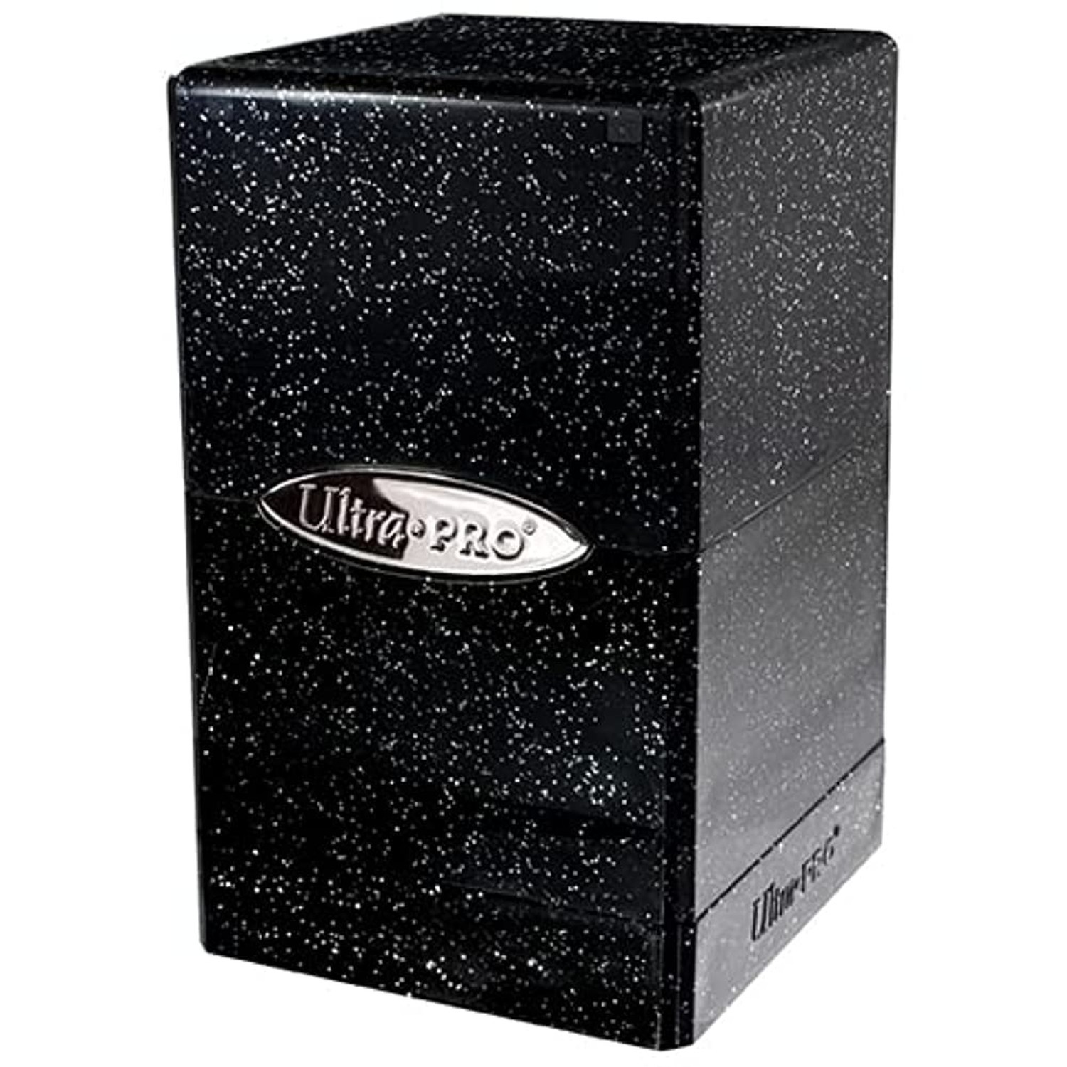 Ultra PRO Satin Tower 100+ Deck Box Glitter Black - Snap-fit Locking Mechanis...