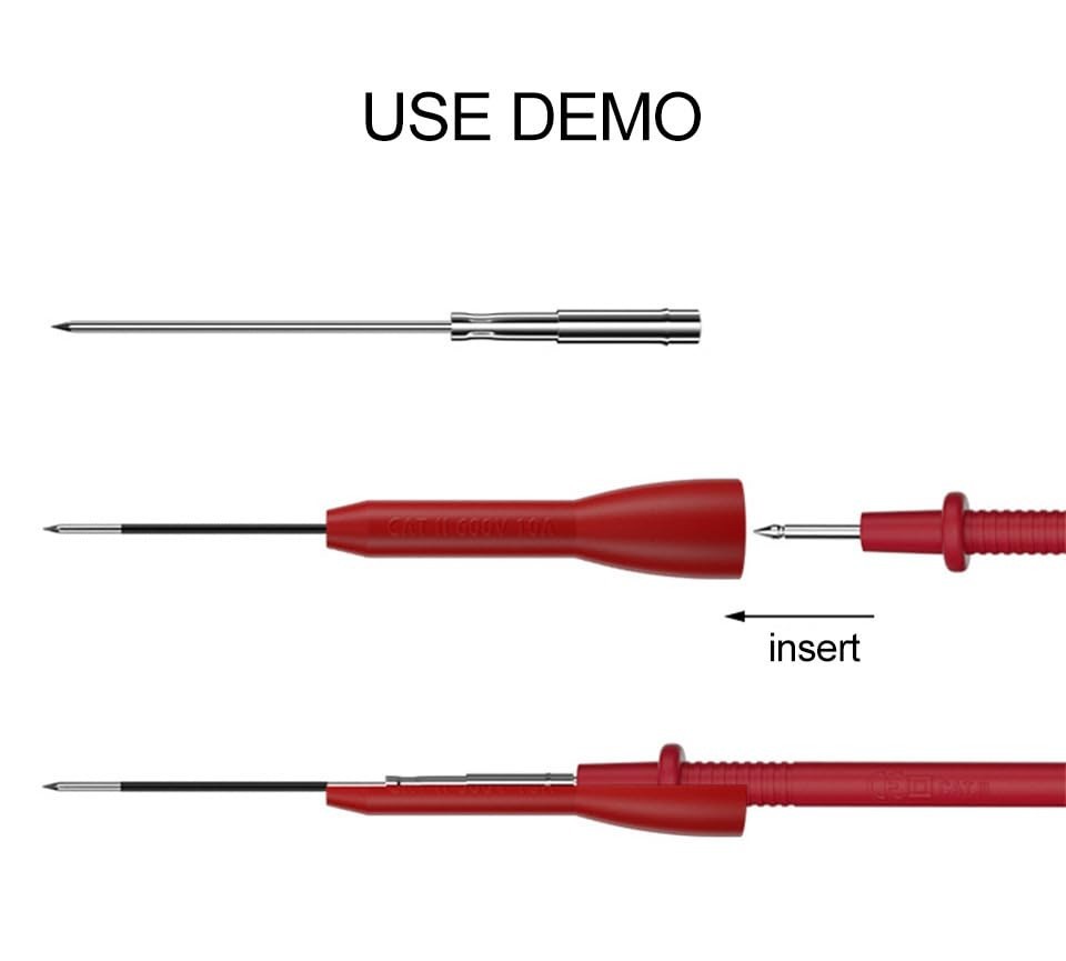 4 Pack 2mm Needle Probes for Fluke & Multimeters - Insulation-Piercing, 600V...