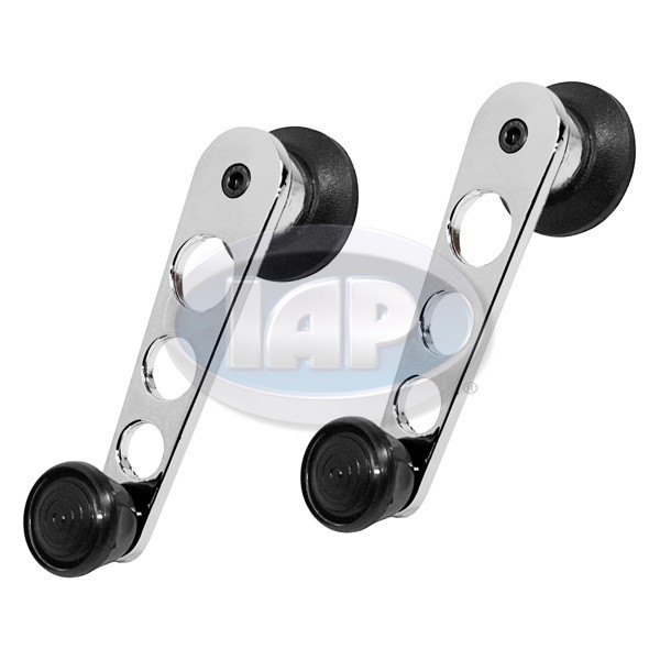HEAVY DUTY CHROME WINDOW CRANKS PAIR VOLKSWAGEN T1 BUG BEETLE T2 BUS 1968-1979