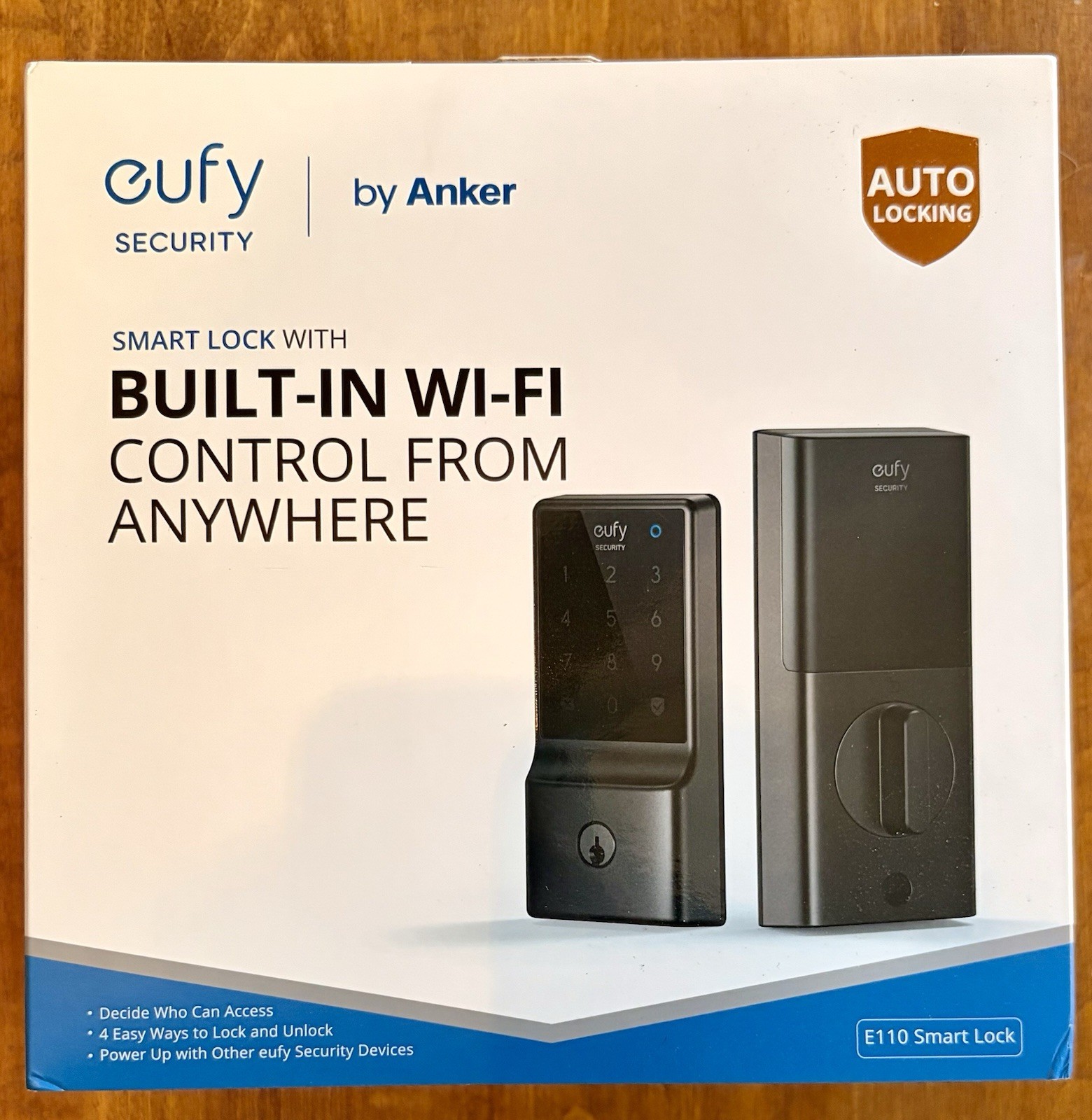 Eufy E110 Keypad Smart Lock Built-in Wi-Fi Alexa Google Assistant (Black)