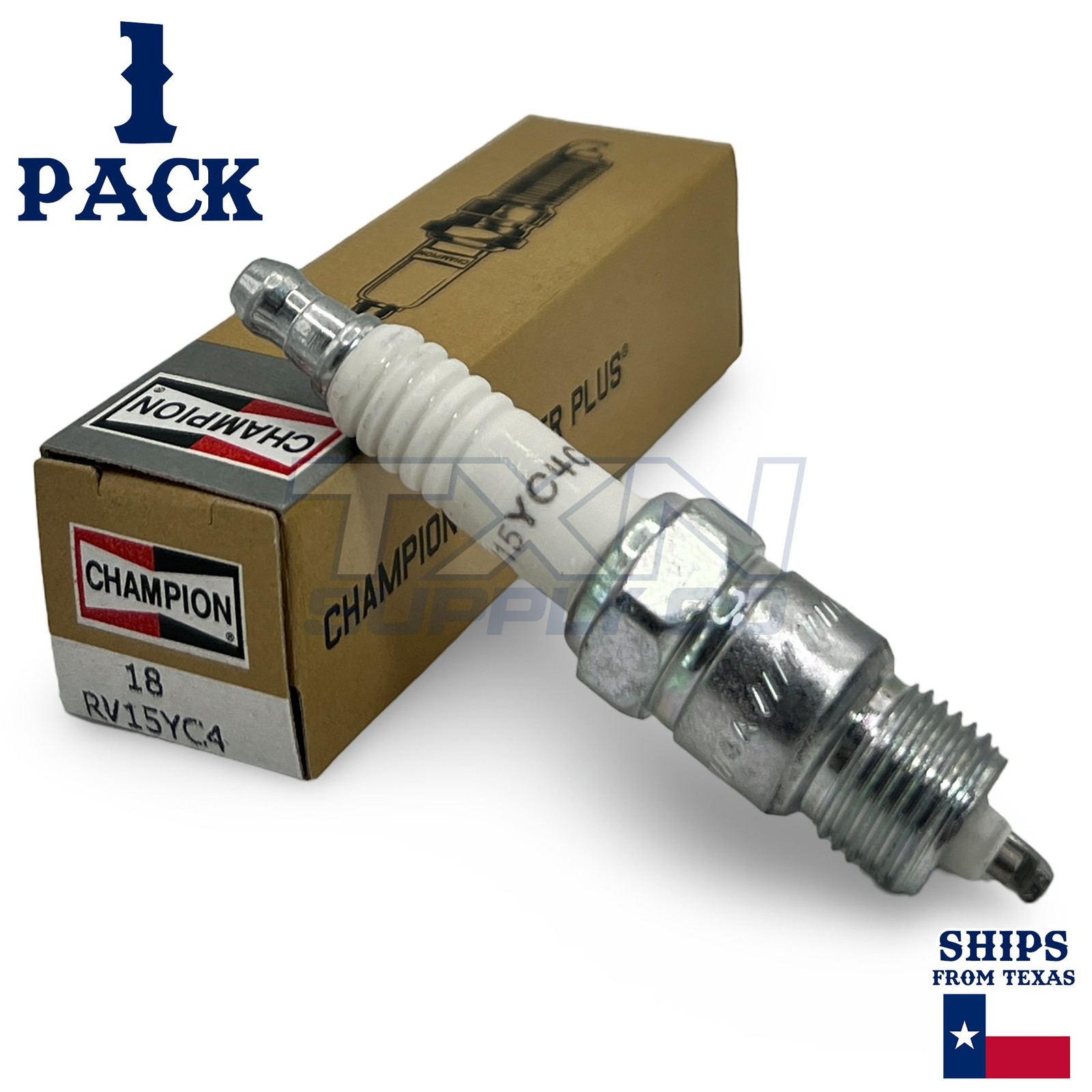 Champion Copper Plus 18 Spark Plug (Carton of 1) - RV15YC4 for 1968 - 1997 Ford