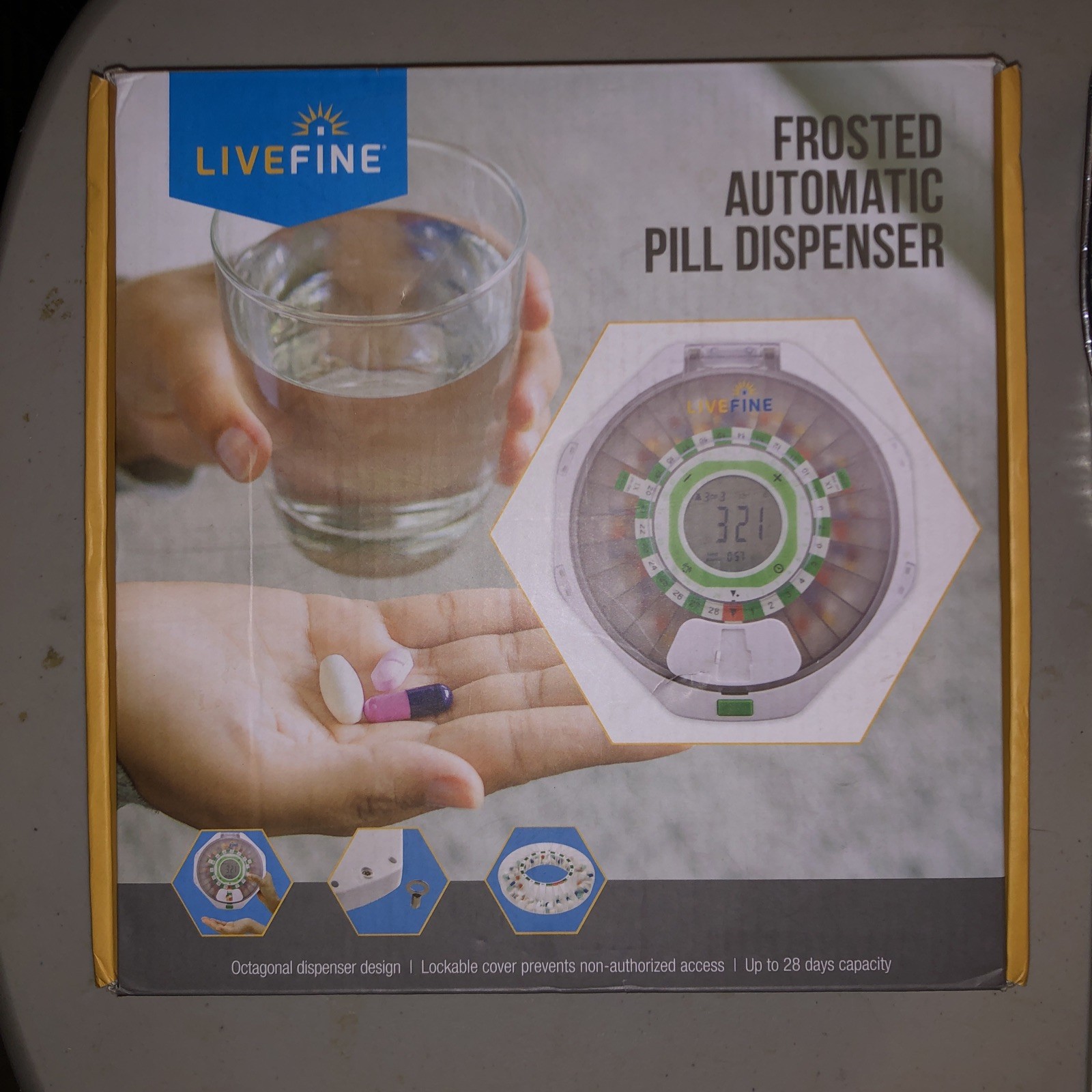 LiveFine Frosted Automatic Pill Dispenser Up To 28 Days msrp $99