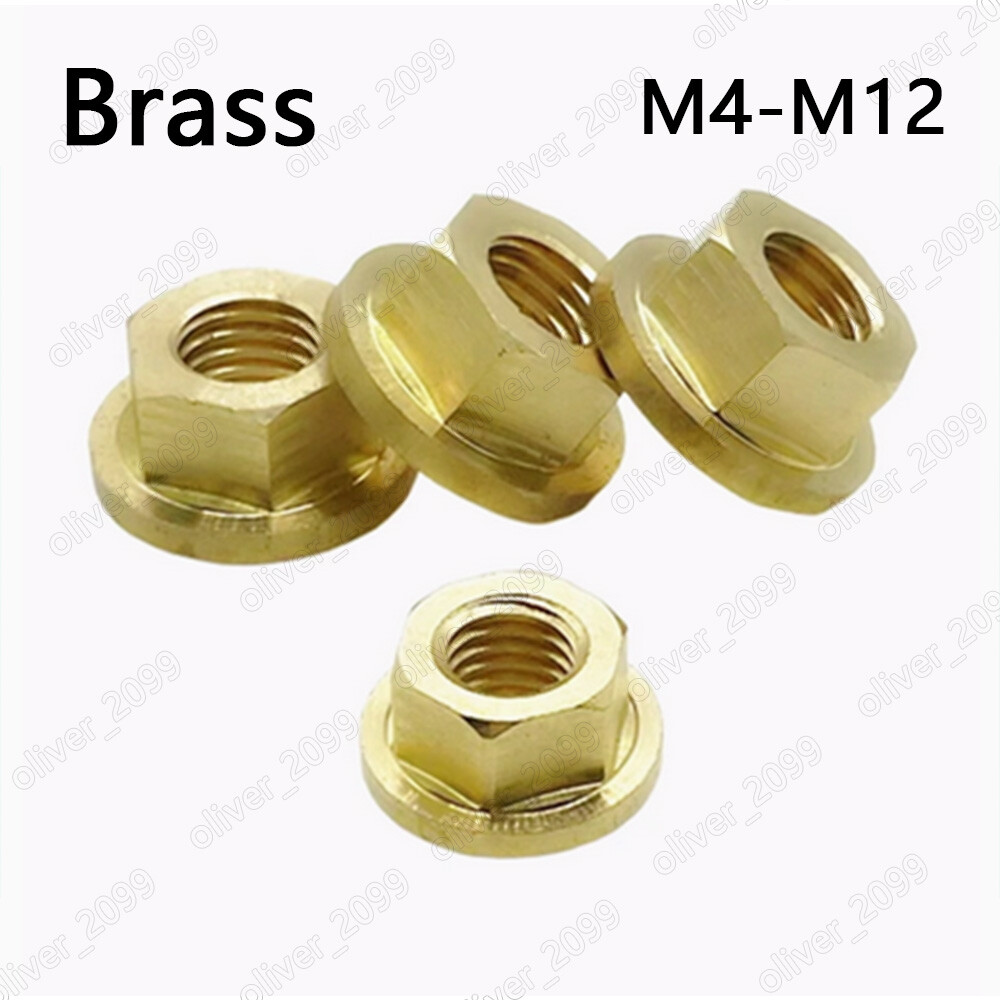 Brass Hex Flange Nuts Non-Serrated Lock Nuts M4 M5 M6 M8 M10 M12