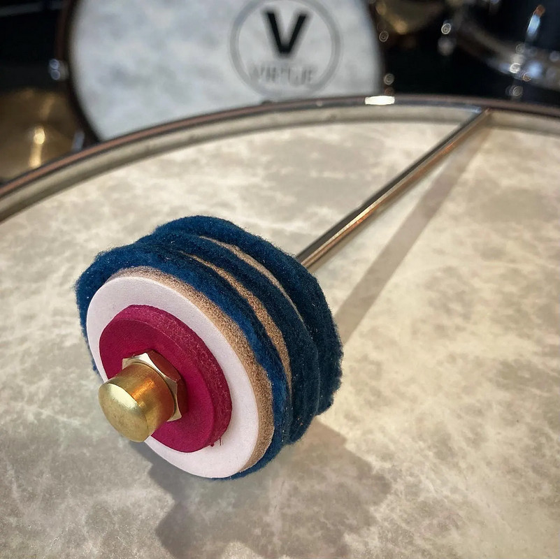 Dragonfly 2-Toned Bass Drum Beater (KD2T) Hybrid Leather-Fleece