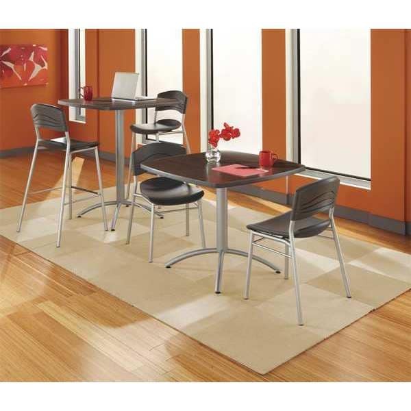 Iceberg 65668 Cafeworks Cafe/Breakroom Table, Graphite Granite Top, Silver