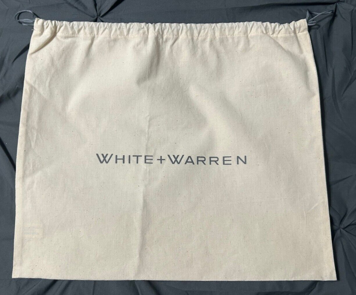 White + Warren Cotton Drawstring Dust Bag Storage Pouch Cream 17” X 14.5"